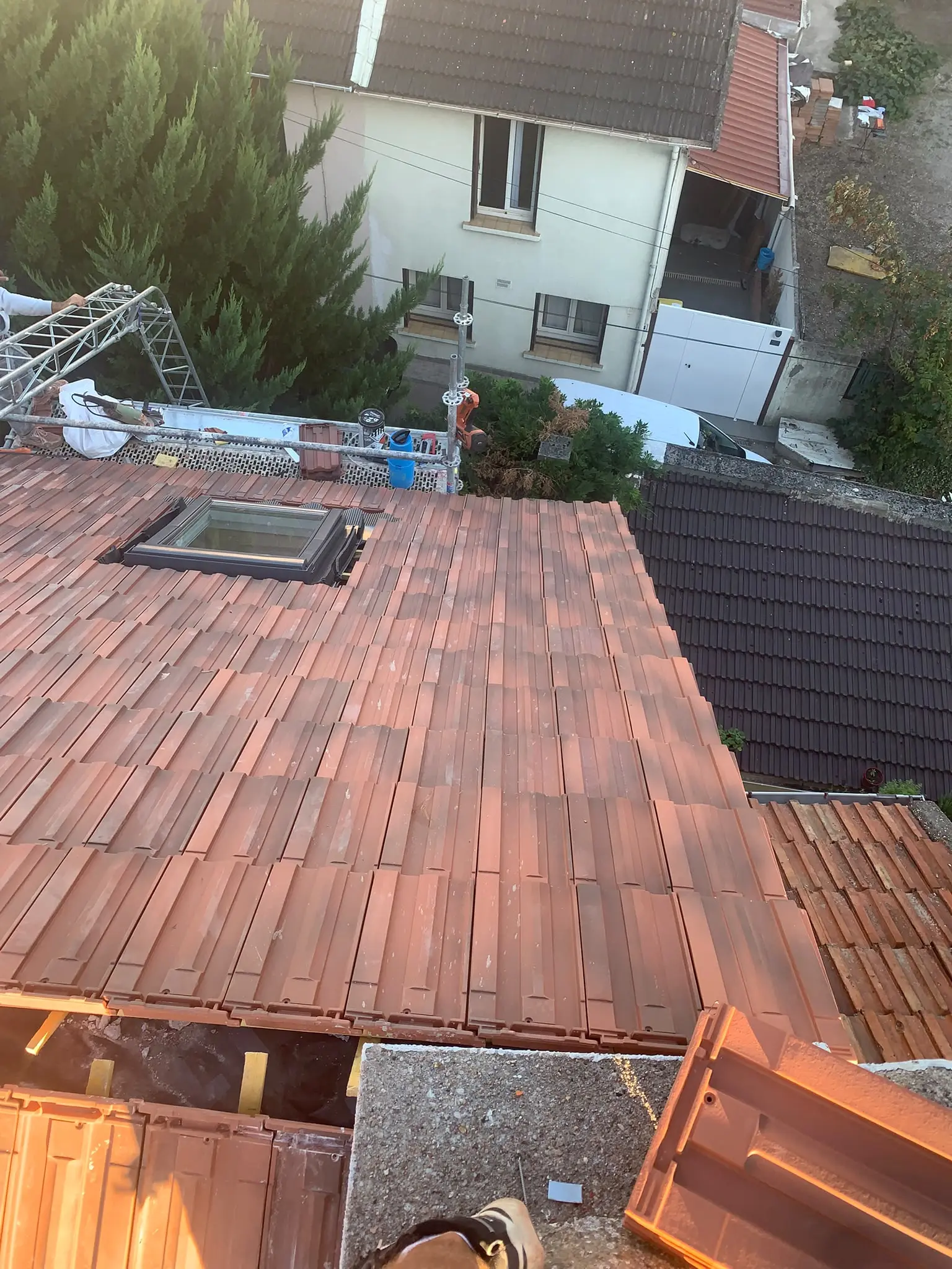 Chantier de toiture dans l’Aude